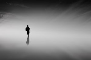 man in fog